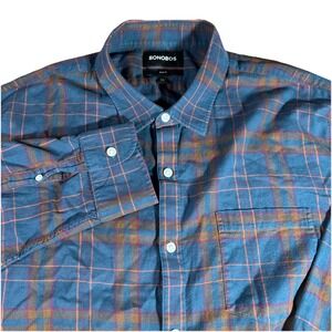 Bonobos Slim Fit Men's XXL Plaid Long Sleeve Button Down Shirt Casual